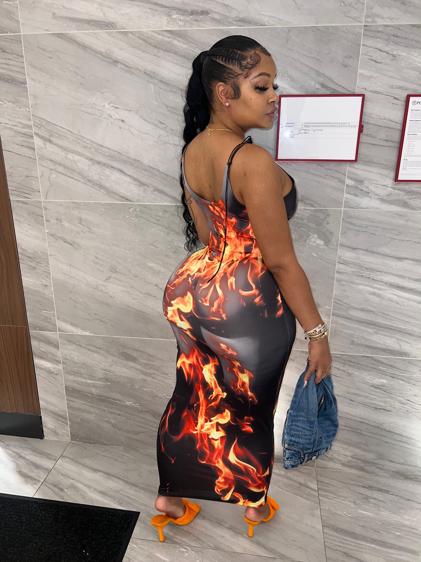 On fire dress